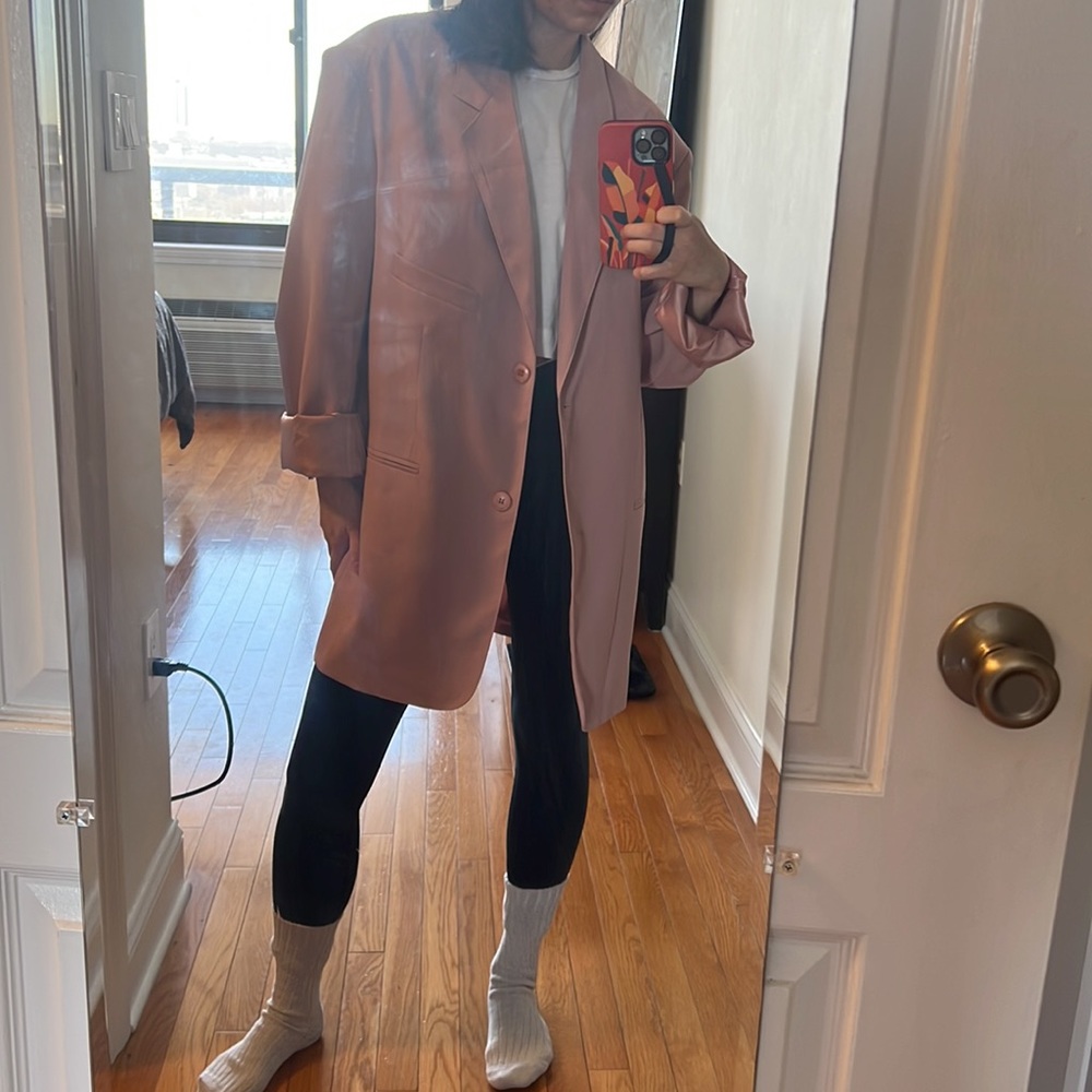 RESERVED - NWT Frankie shop blush pink oversized blazer - Picture 13 of 15